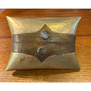 Vintage brass & copper Decorative pillow bag Box with Gemstones One Size